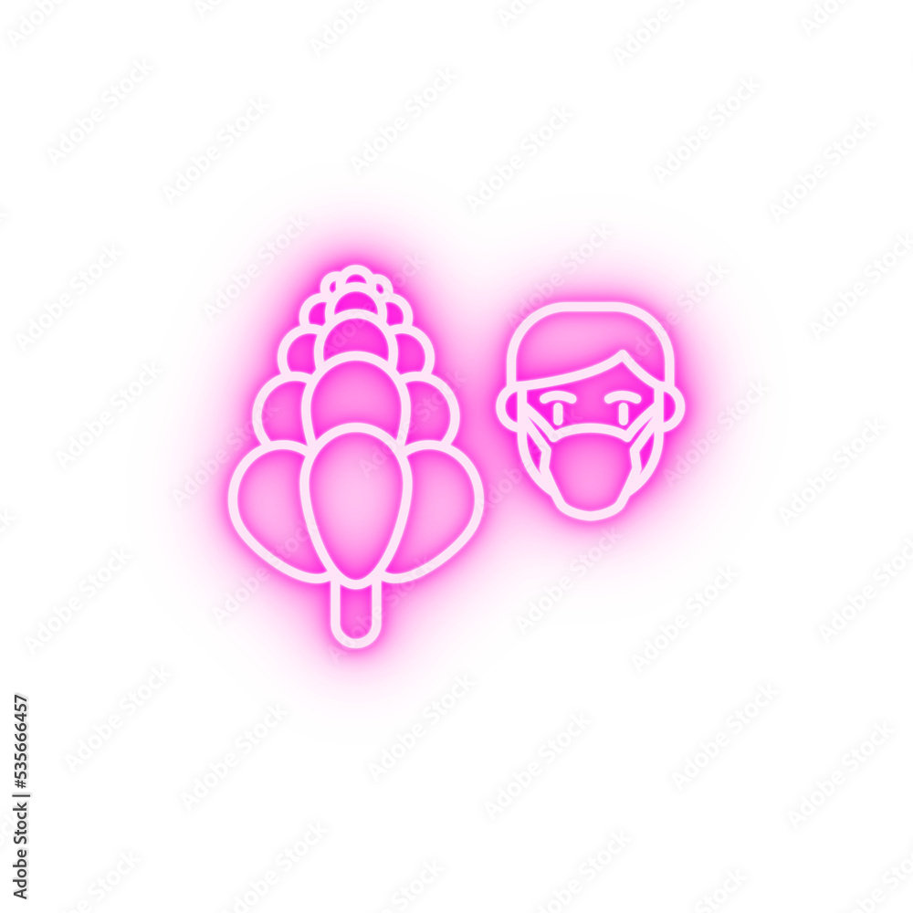 Lupine allergic neon icon Lupine allergic neon icon