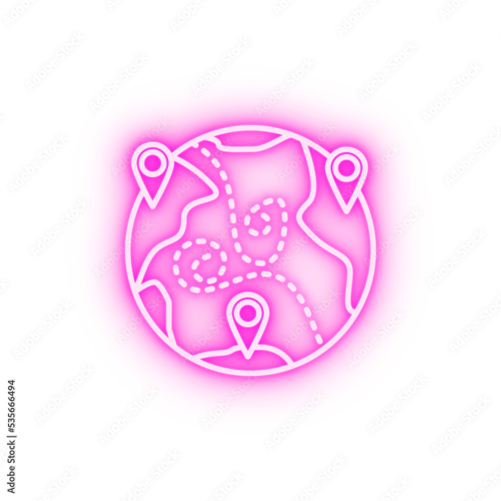 air pollution global pin neon icon air pollution global pin neon icon
