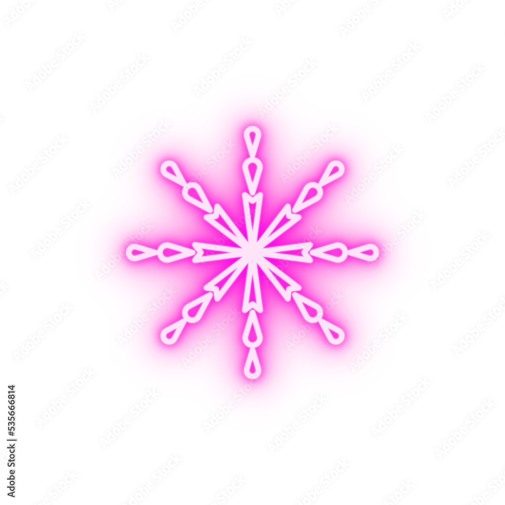 Snowflake neon icon Snowflake neon icon
