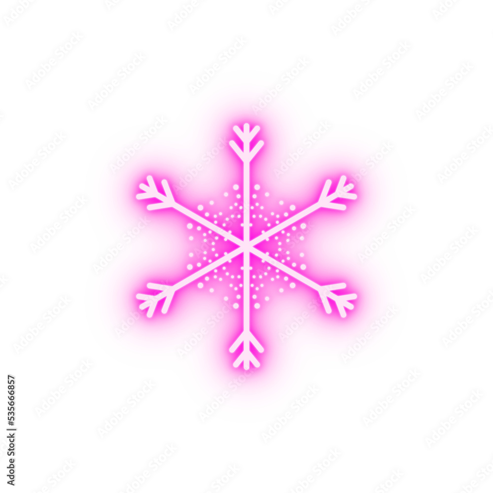 Snowflake neon icon Snowflake neon icon