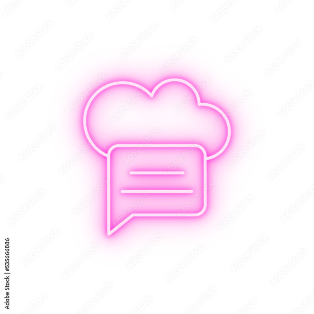 Cloud computing chat bubble SEO neon icon Cloud computing chat bubble SEO neon icon