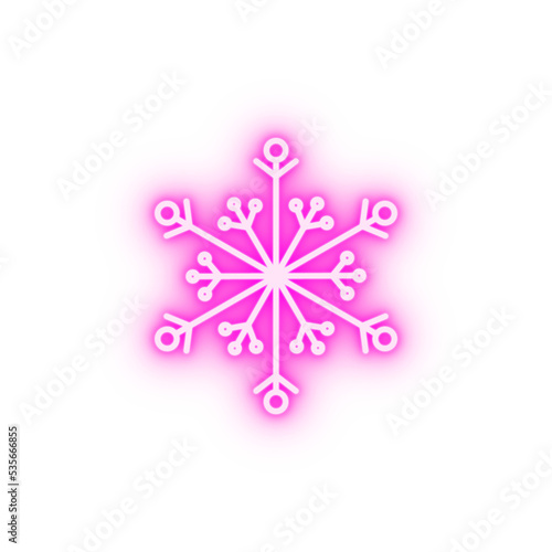 Snowflake neon icon