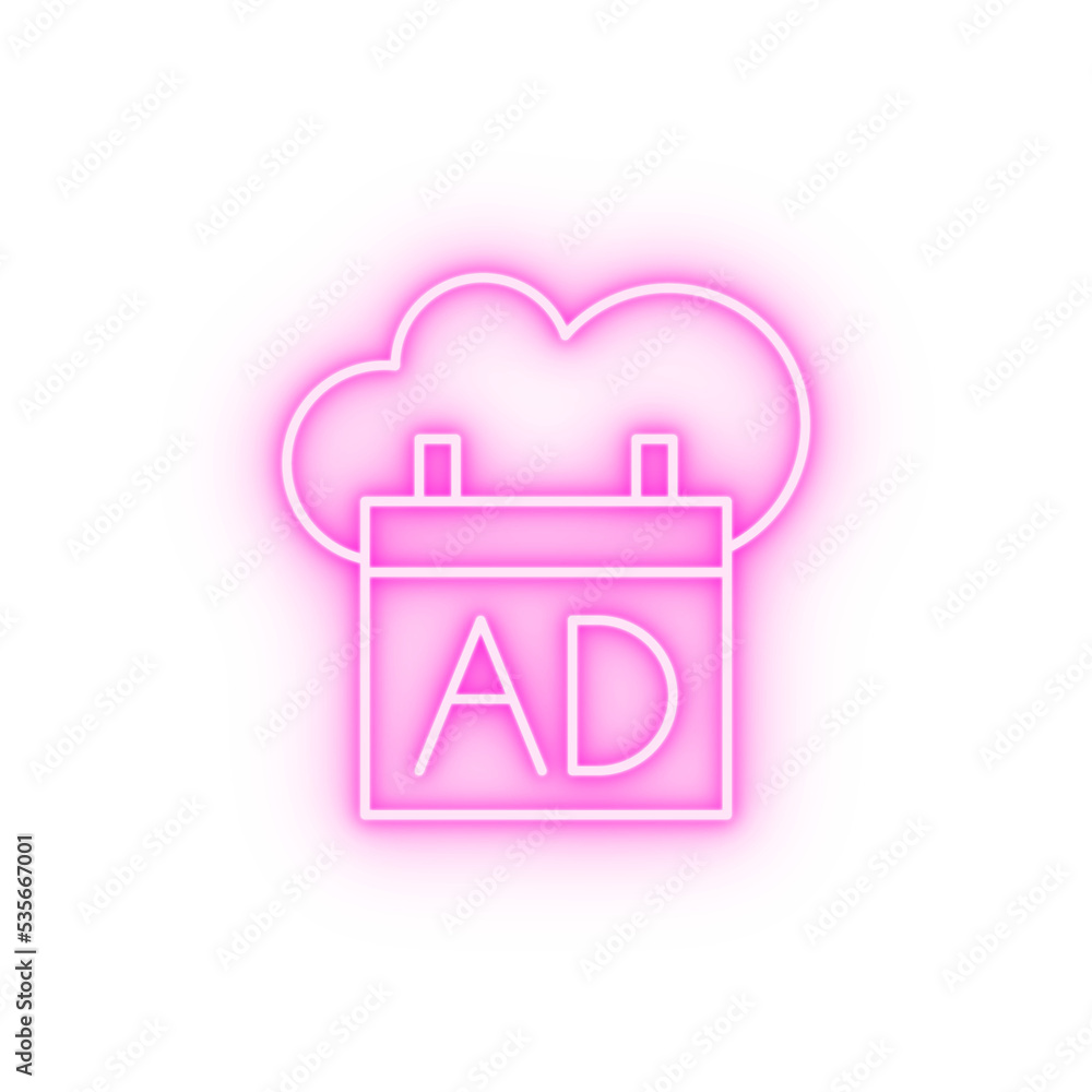 Cloud computing advertisement SEO neon icon Cloud computing advertisement SEO neon icon