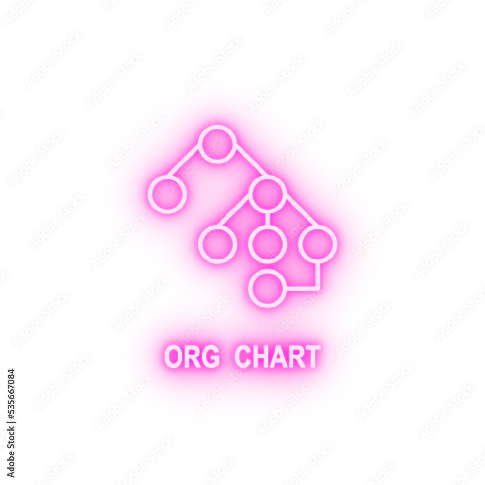 Organizational chart neon icon Organizational chart neon icon