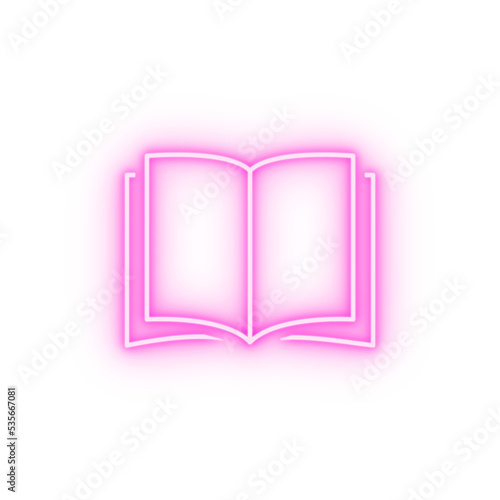 open book neon icon