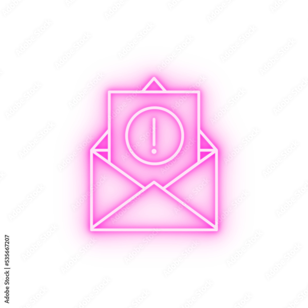 Email alert envelope neon icon Email alert envelope neon icon