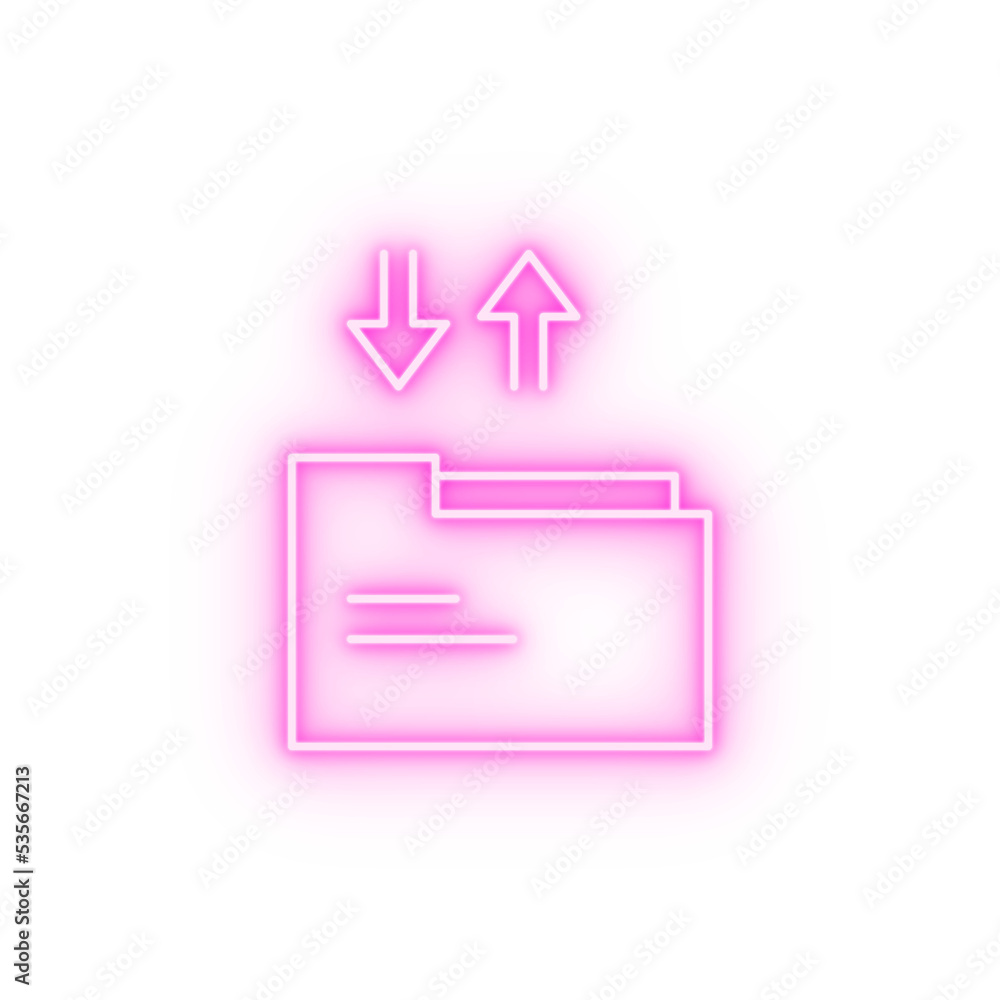 Folder upload download neon icon Folder upload download neon icon