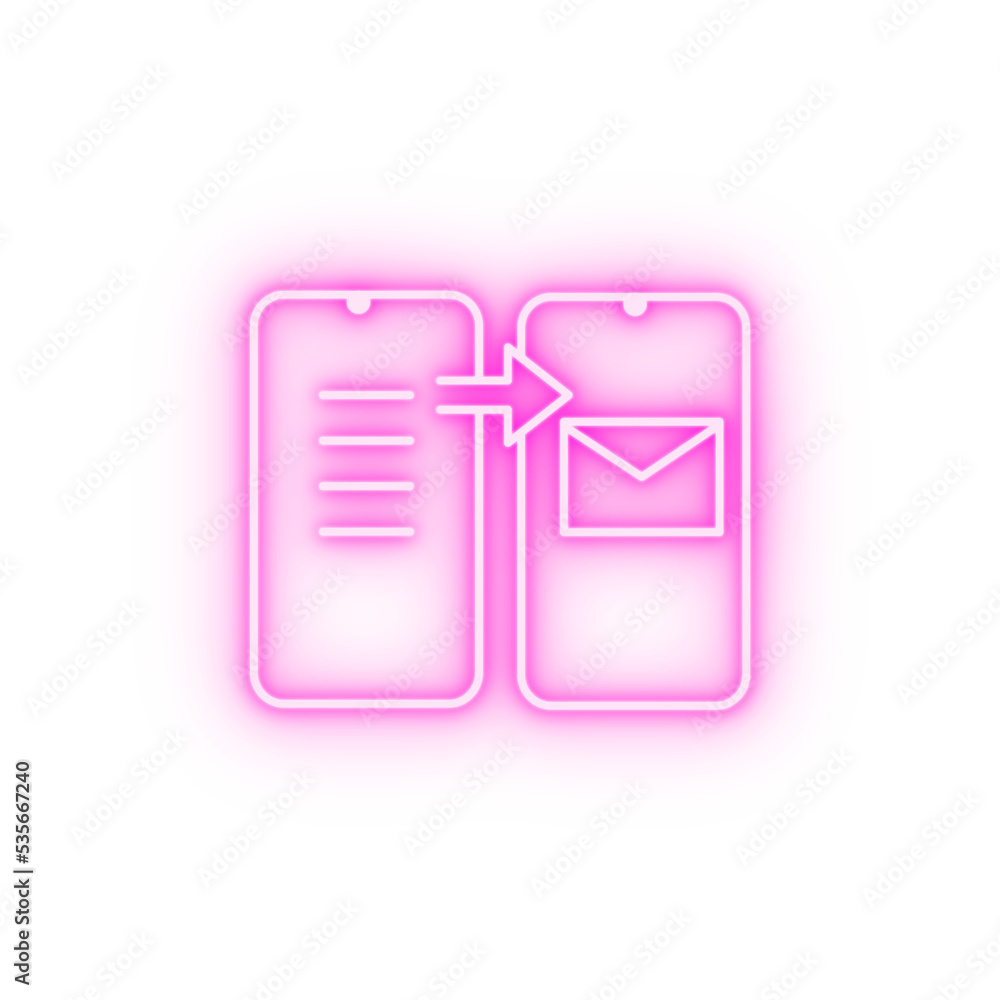 Phone sms email send neon icon Phone sms email send neon icon