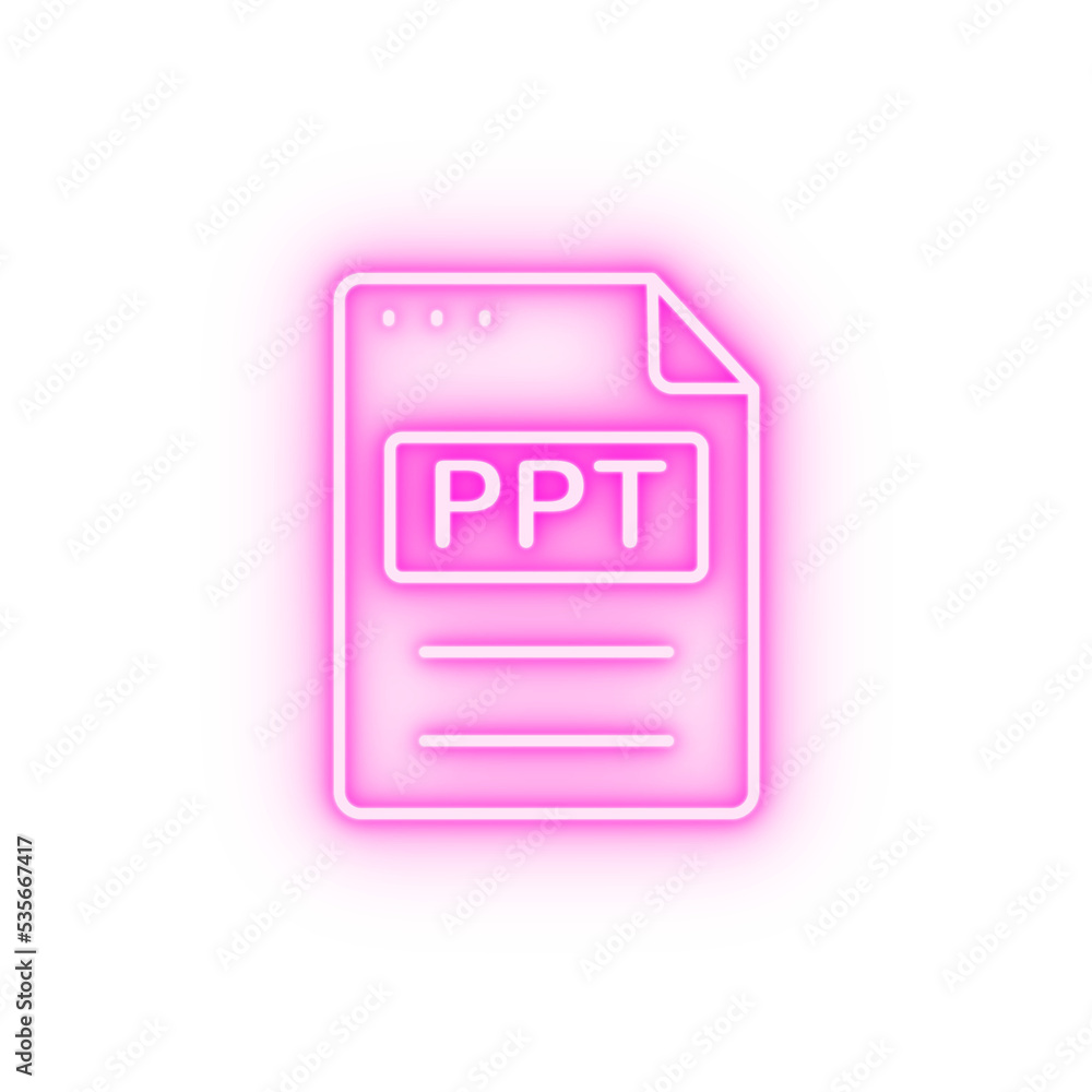 File document PPT neon icon File document PPT neon icon