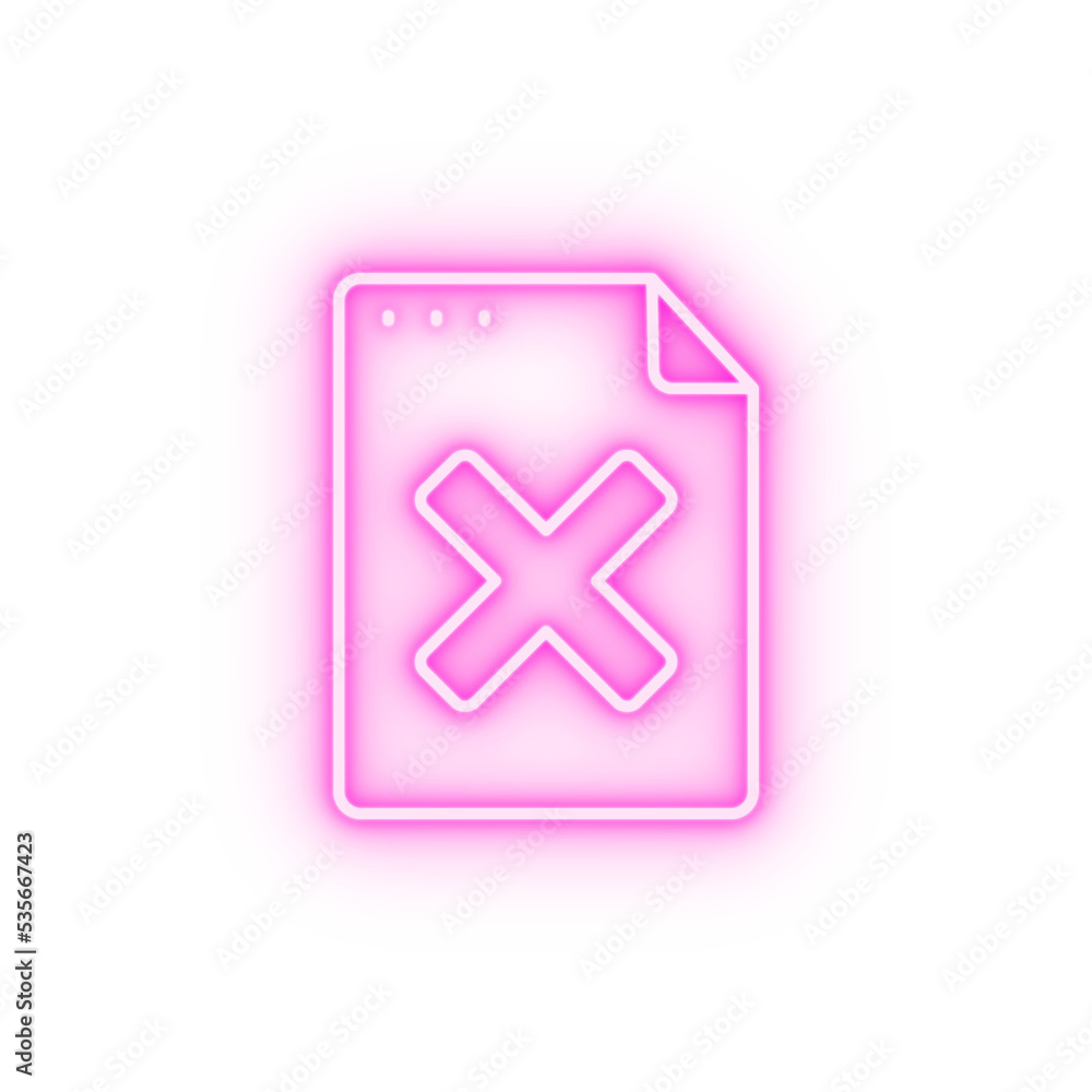 Fototapeta premium File document ban neon icon