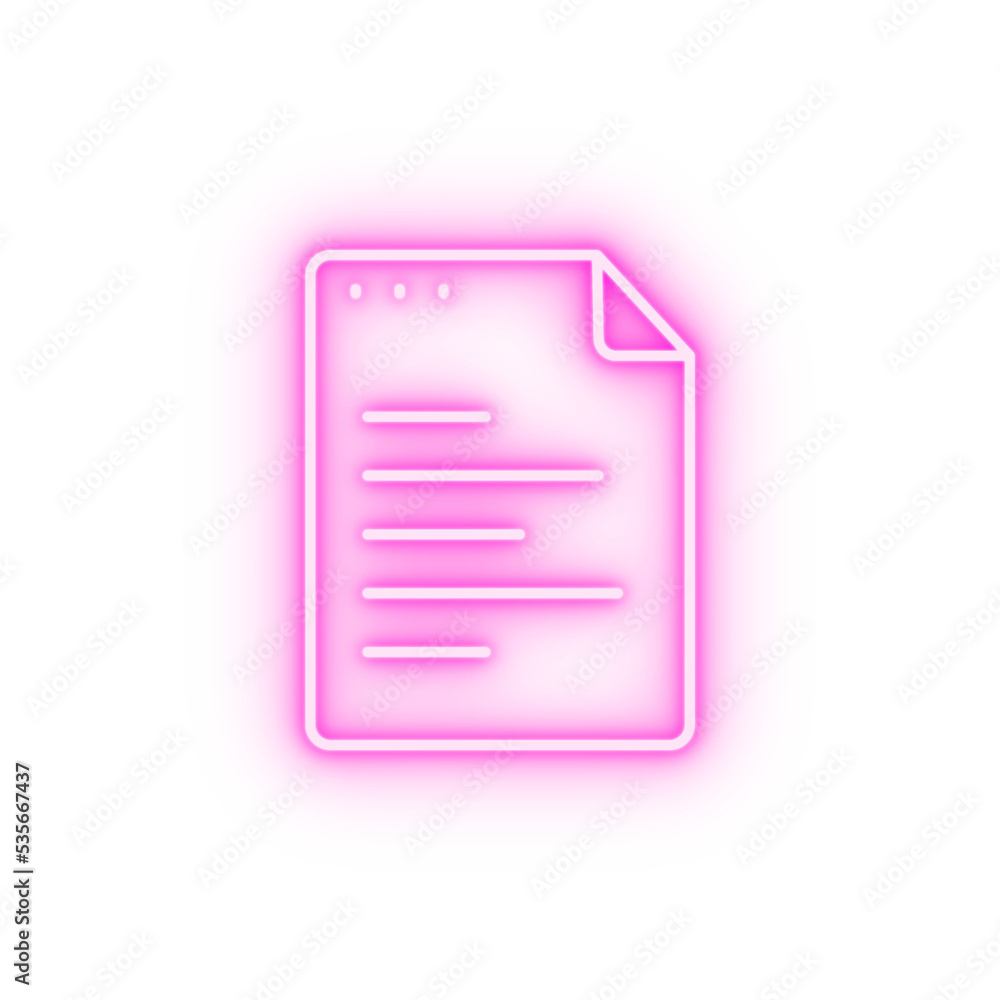 File document text neon icon File document text neon icon