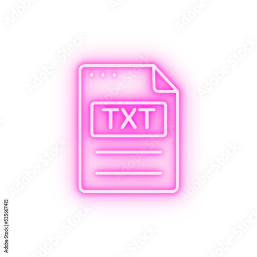 File document TXT neon icon