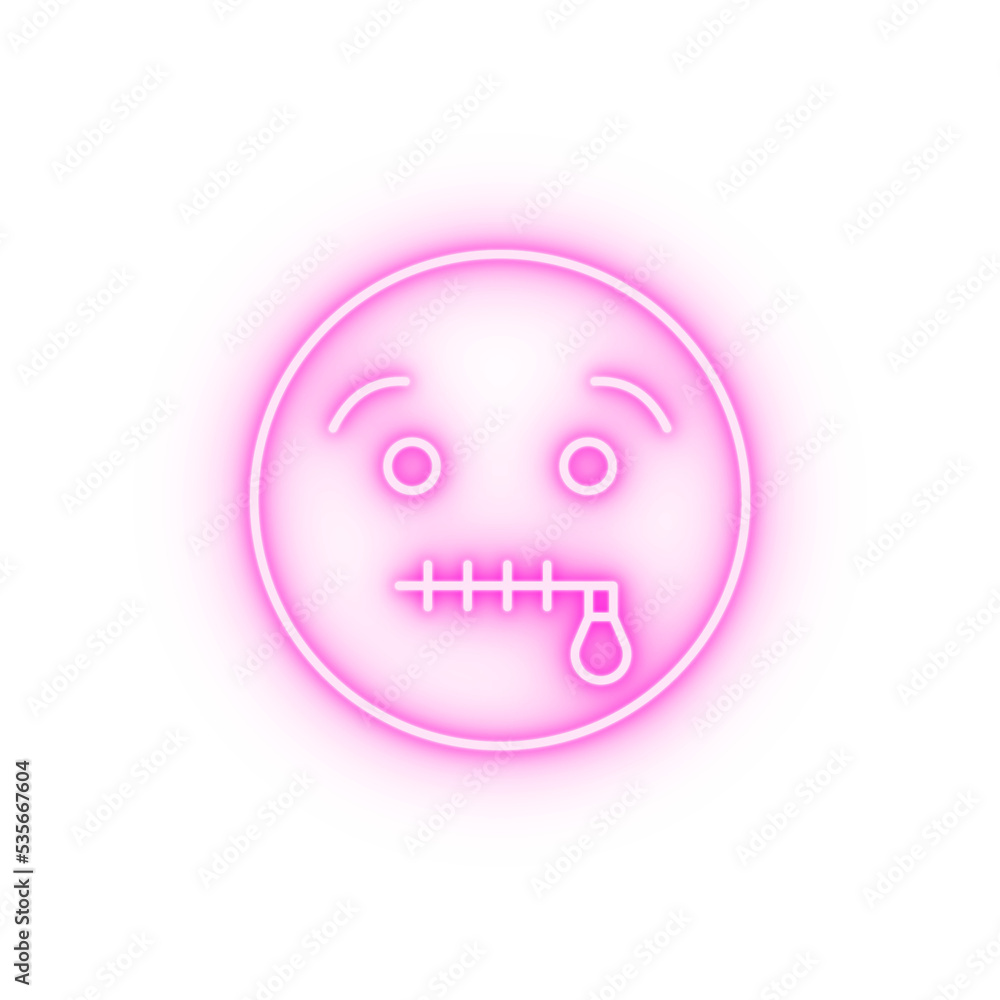 Zipped emotions neon icon