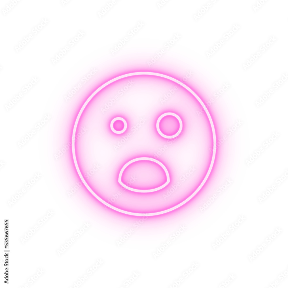 Surprised opened eyes emotions neon icon Surprised opened eyes emotions neon icon