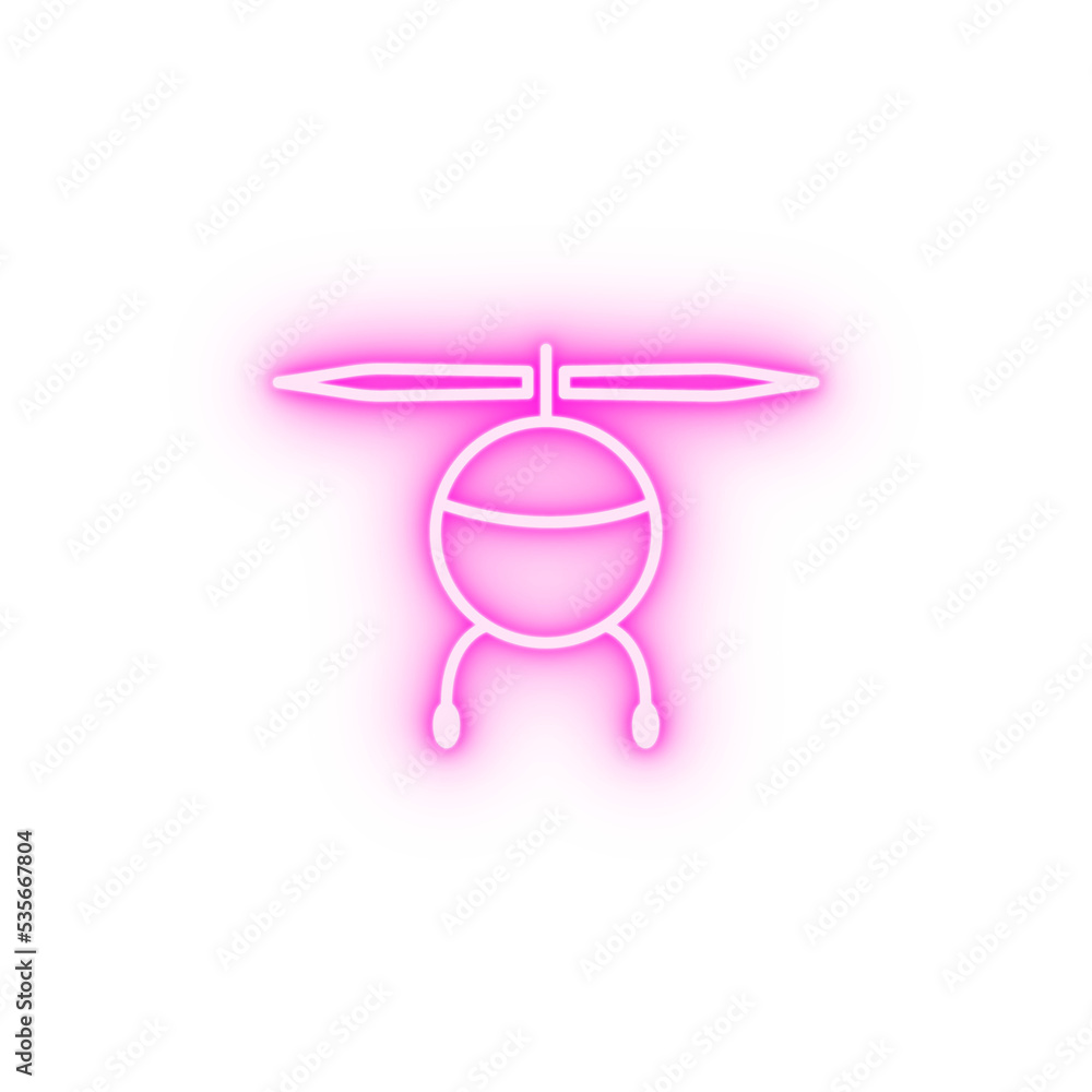 helicopter field outline neon icon helicopter field outline neon icon