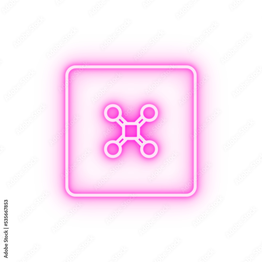 drone field outline neon icon