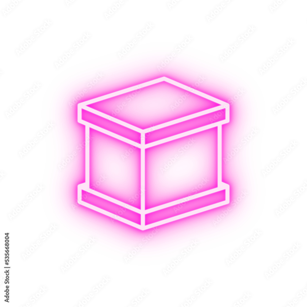 Box closed neon icon Box closed neon icon