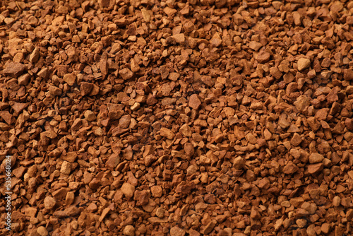 Aromatic instant coffee as background, top view