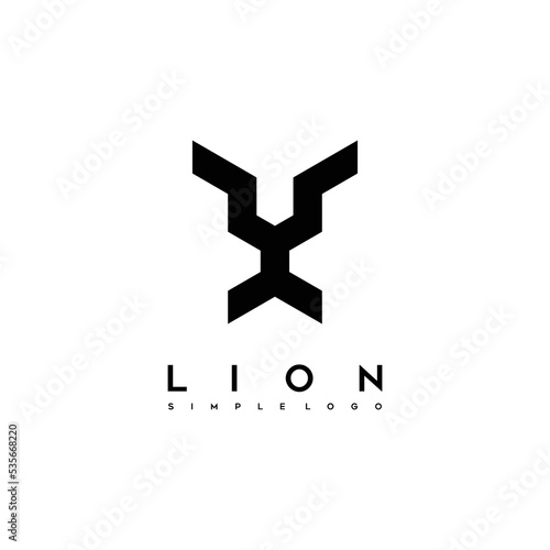 abstract lion logo with line style