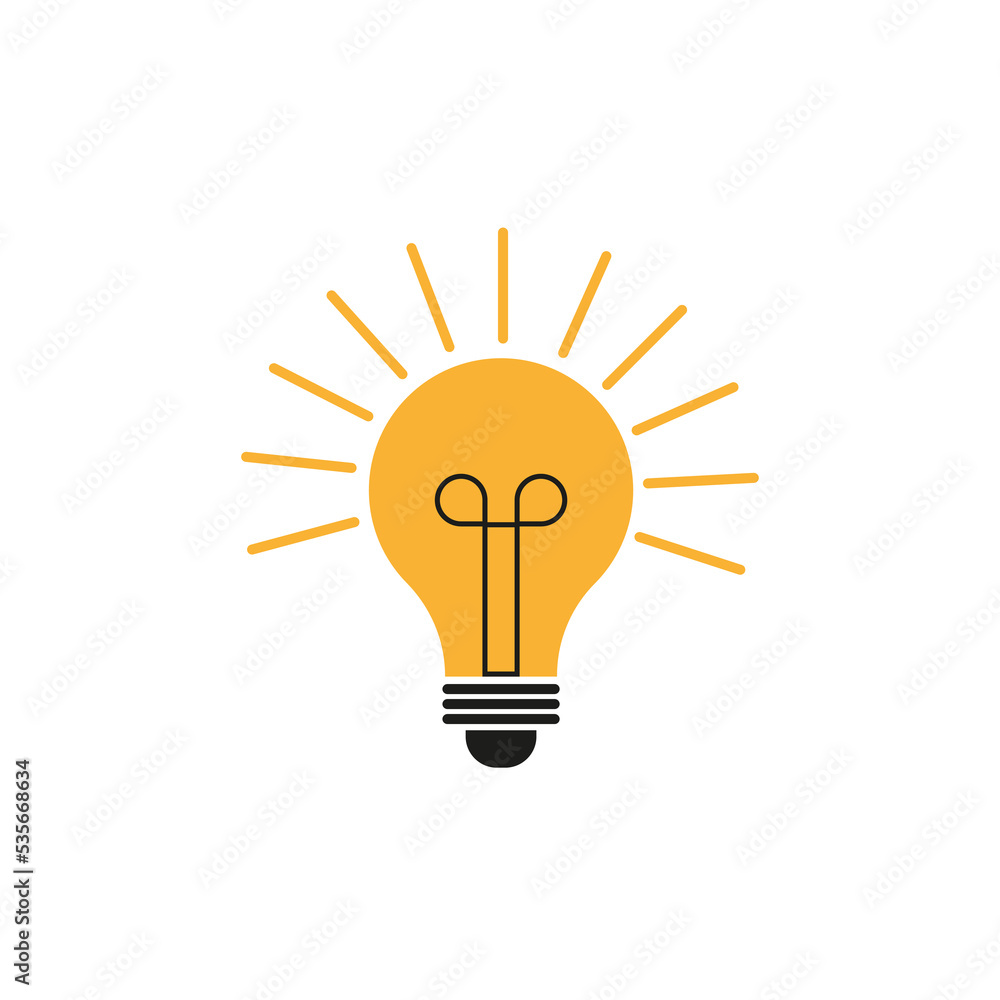yellow light bulb rays. idea sign. Creative energy, imagination concept. Electricity, shine. Vector illustration. Stock image. yellow light bulb rays. idea sign. Creative energy, imagination concept. Electricity, shine. Vector illustration. Stock image.