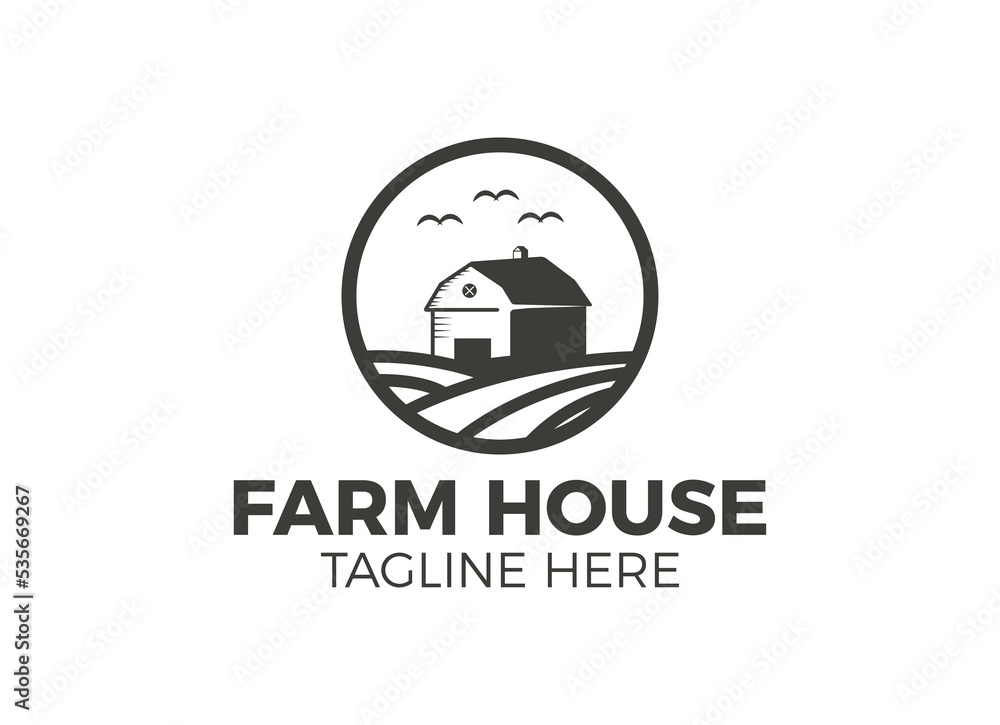 Farm house industry logo. Barn logo design template. Farm house industry logo. Barn logo design template.