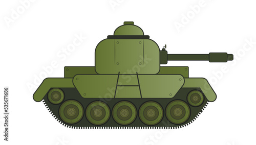 Modern tank on white background