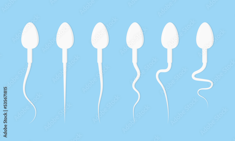 Various spermatozoa illustration. Male sex cells, ejaculate. Various spermatozoa illustration. Male sex cells, ejaculate.