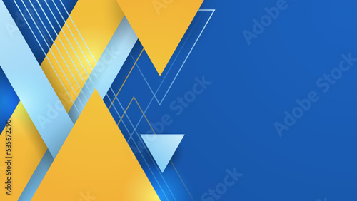 Blue background with orange and yellow color composition in abstract. For banners, sale banner template. Vector abstract graphic design banner pattern presentation background web template.