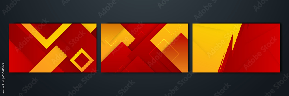 Abstract red orange yellow geometric shapes background. Vector abstract graphic design banner pattern presentation background web template. Abstract red orange yellow geometric shapes background. Vector abstract graphic design banner pattern presentation background web template.