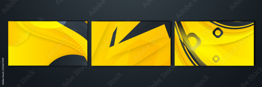 Black and yellow corporate tech vector striped design. Modern black and yellow abstract background. Black and yellow corporate tech vector striped design. Modern black and yellow abstract background.
