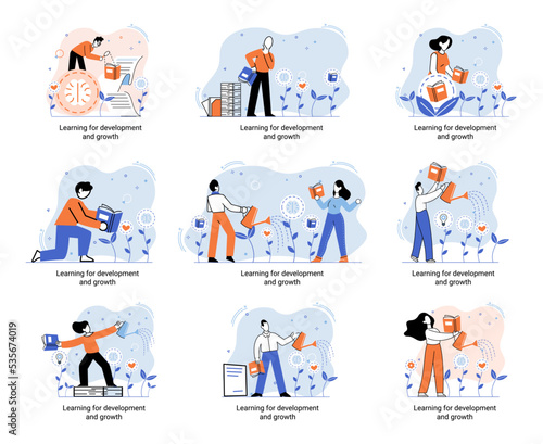 Help in professional development metaphor. Qualified employee training program. Refresher course. Human resource management organization. Business education workshop. School personality growth in team