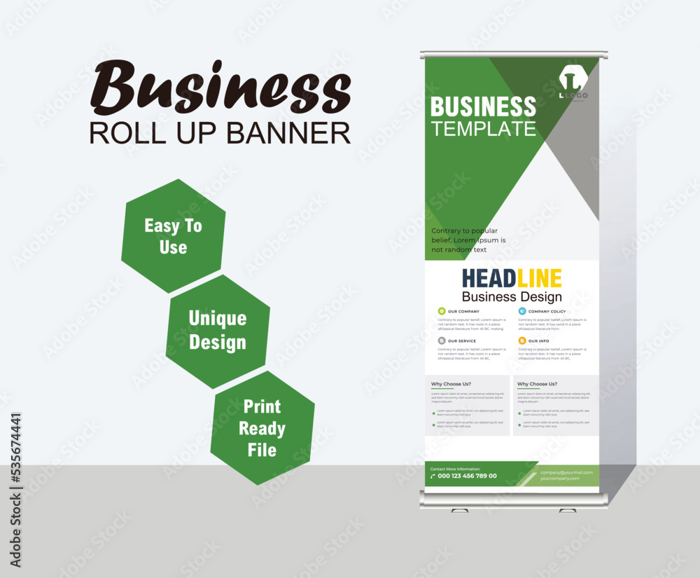 Design rolled up banner decor for company business Design rolled up banner decor for company business