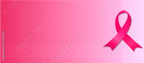 Background for banner with pink ribbon. Pink October. Breast Cancer Prevention Month. Space for writing.
