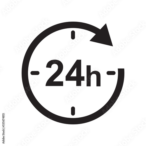 24 hour round the clock vector symbol