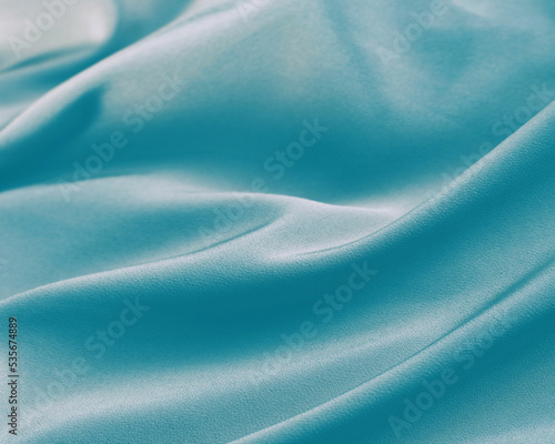 Blue satin fabric.Silk fabric
