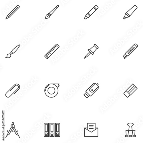 Set of Stationary Line Icon