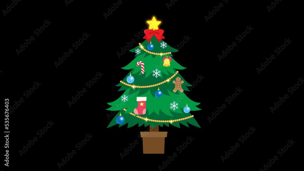 Christmas tree animation with alpha Loop video Christmas tree animation with alpha Loop video
