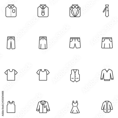 Set of Clothes Line Icon