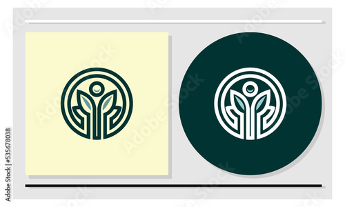 Logo of plant seeds growing under the sun
