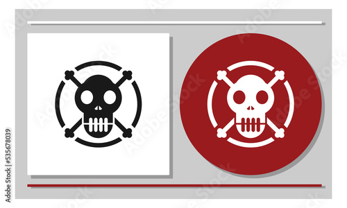 Skull logo for danger sign or no entry