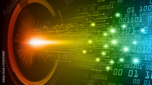 eye cyber circuit future technology concept background
