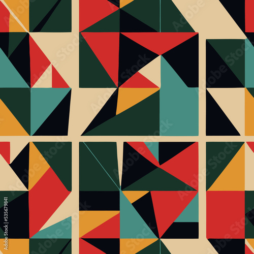 Seamless Pattern Geometric Composition Texture Graphic Vector Design