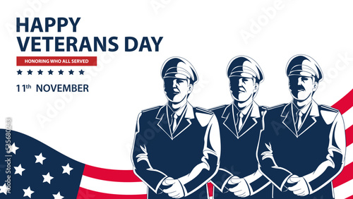 American Background with copy space area. Suitable to use on happy veterans day