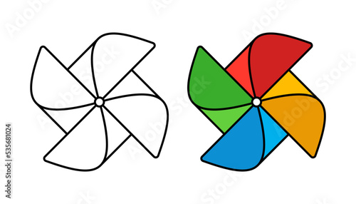 Colorful Vector Pinwheel Illustration