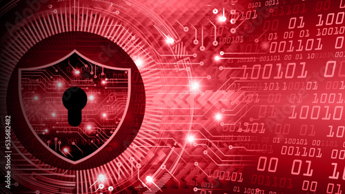 Closed Padlock on digital background, cyber security