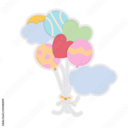Ballons flat icon,linear,outline,graphic,illustration