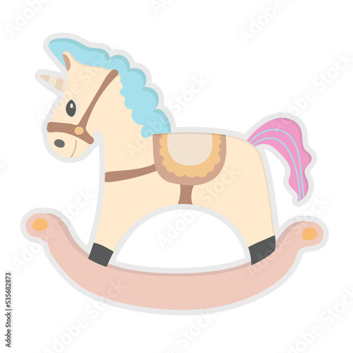 Horse Toy flat icon,linear,outline,graphic,illustration