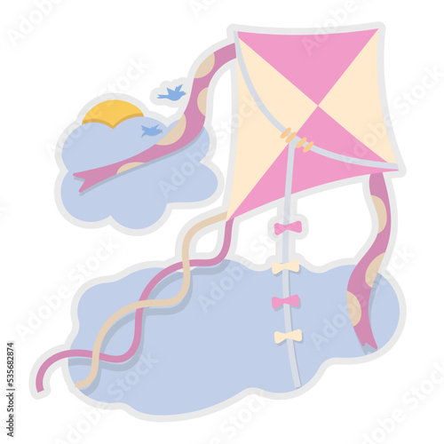 Kite flat icon,linear,outline,graphic,illustration
