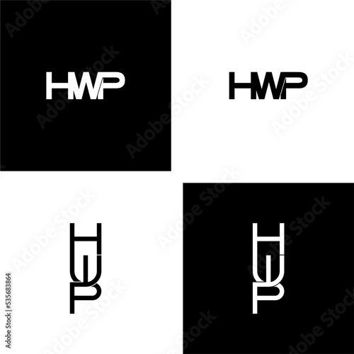 hwp lettering initial monogram logo design set