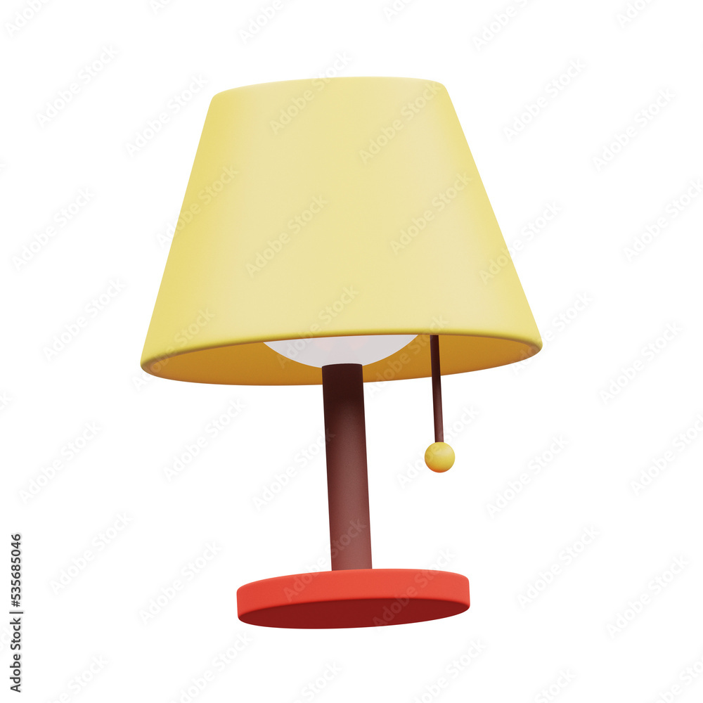 3d Object Rendering of Lamp icon isolated on white. 3d Object Rendering of Lamp icon isolated on white.